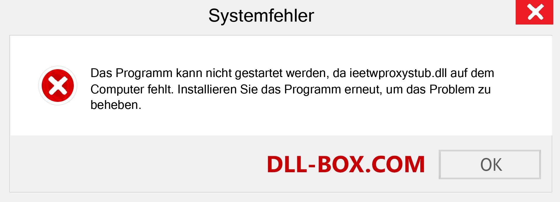 ieetwproxystub.dll-Datei fehlt?. Download für Windows 7, 8, 10 - Fix ieetwproxystub dll Missing Error unter Windows, Fotos, Bildern